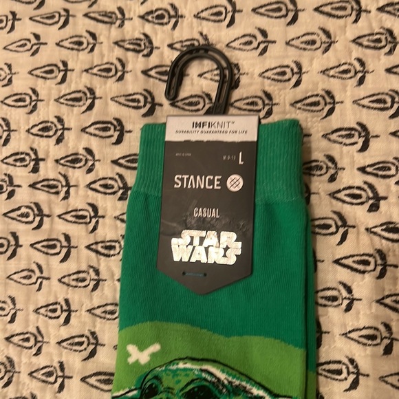 NWT STANCE Star Wars Mandalorian GROGU West Crew Socks Green Sz Large - Picture 2 of 8